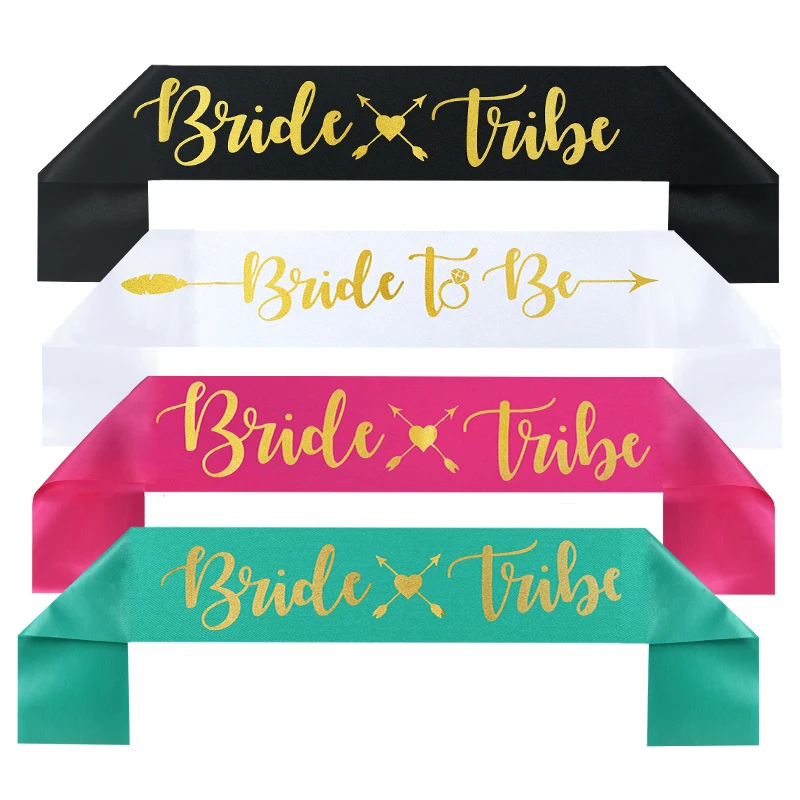 

1/5pcs Bride To Be Letter Satin Sash Bridesmaid Bridal Shower Bachelorette Hen Night Party Supplies Marriage Wedding Decorations