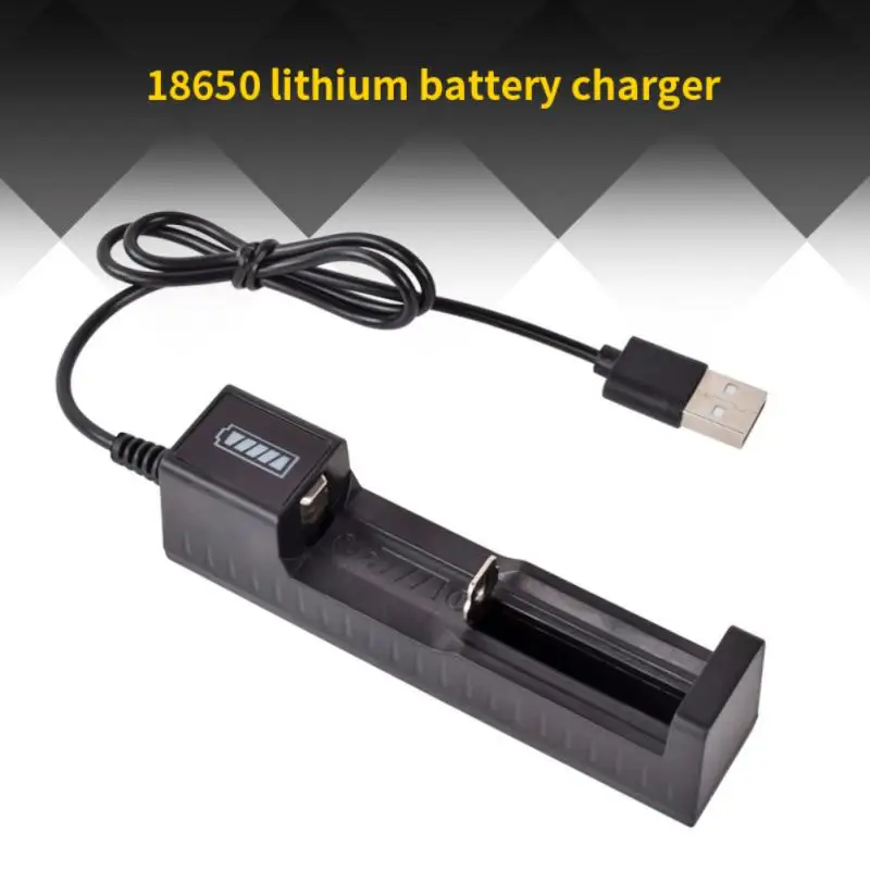 

1 Slot 18650 Lithium Battery Charger LED Indicator Smart Quick Charging USB Rechargeable Battery Charger Dock Station Cradle