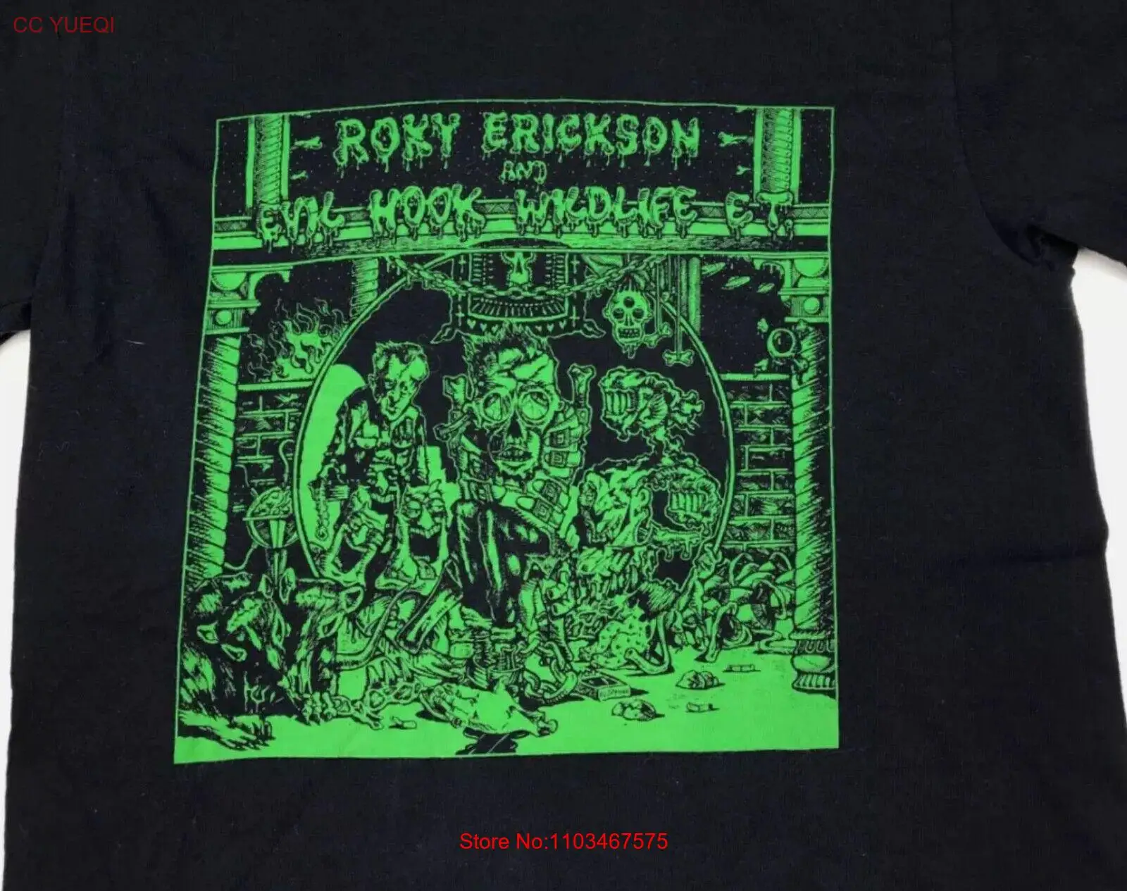 Рубашка Roky Erickson &amp Evil Hook Wildlife с коротким рукавом черная унисекс S-5XL