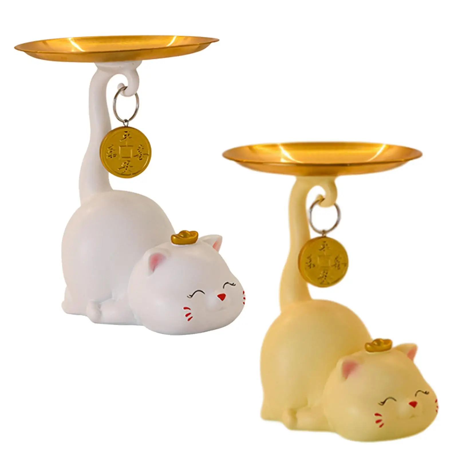 

Cat Desk Storage Tray Statue Sculpture for Entryway Dining Room Restaurant