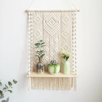 tapestry rack cotton rope woven wall hanging flower rack tassel tapestry bedroom study living room wall decoration