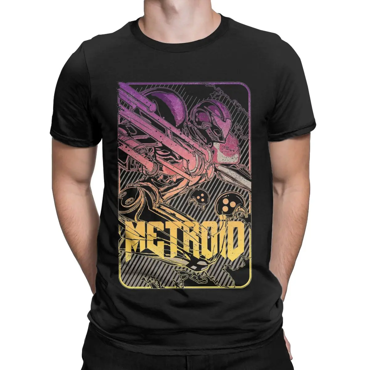 Мужская футболка Super Metroid забавные футболки с коротким рукавом и круглым вырезом