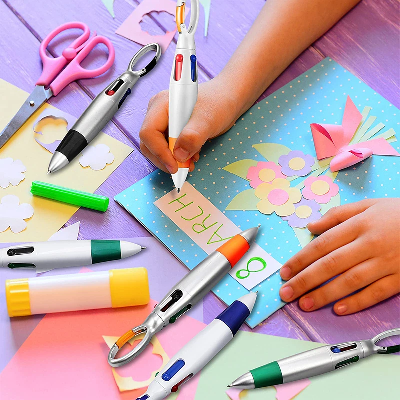 24 шт. ручки для шаттбола с застежкой-пряжкой 4 в 1 шариковые разноцветными