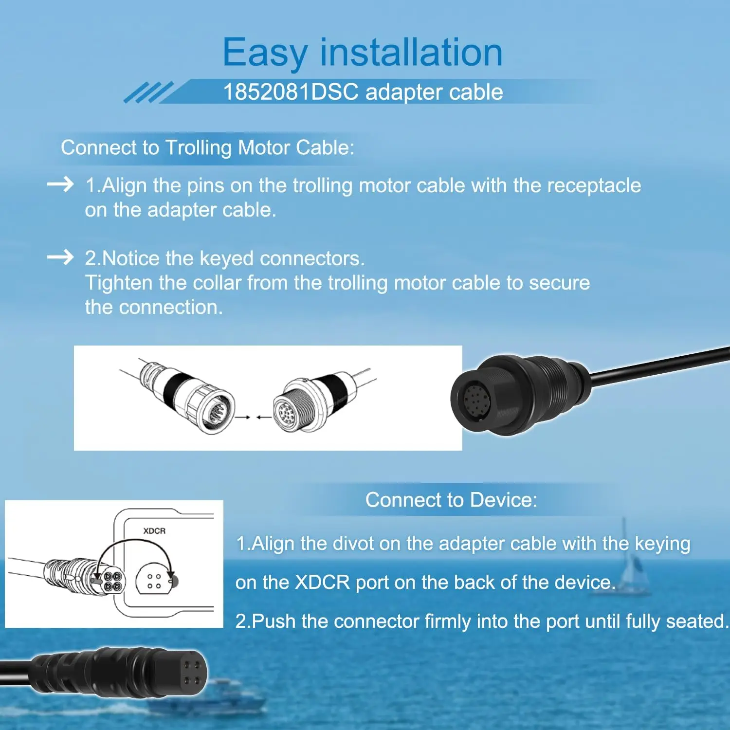 1852081 Кабель-адаптер MKR-DSC-12 4-контактный для Garmin Echo EchoMAP Chirp Striker Plus Vivid Fish Finders