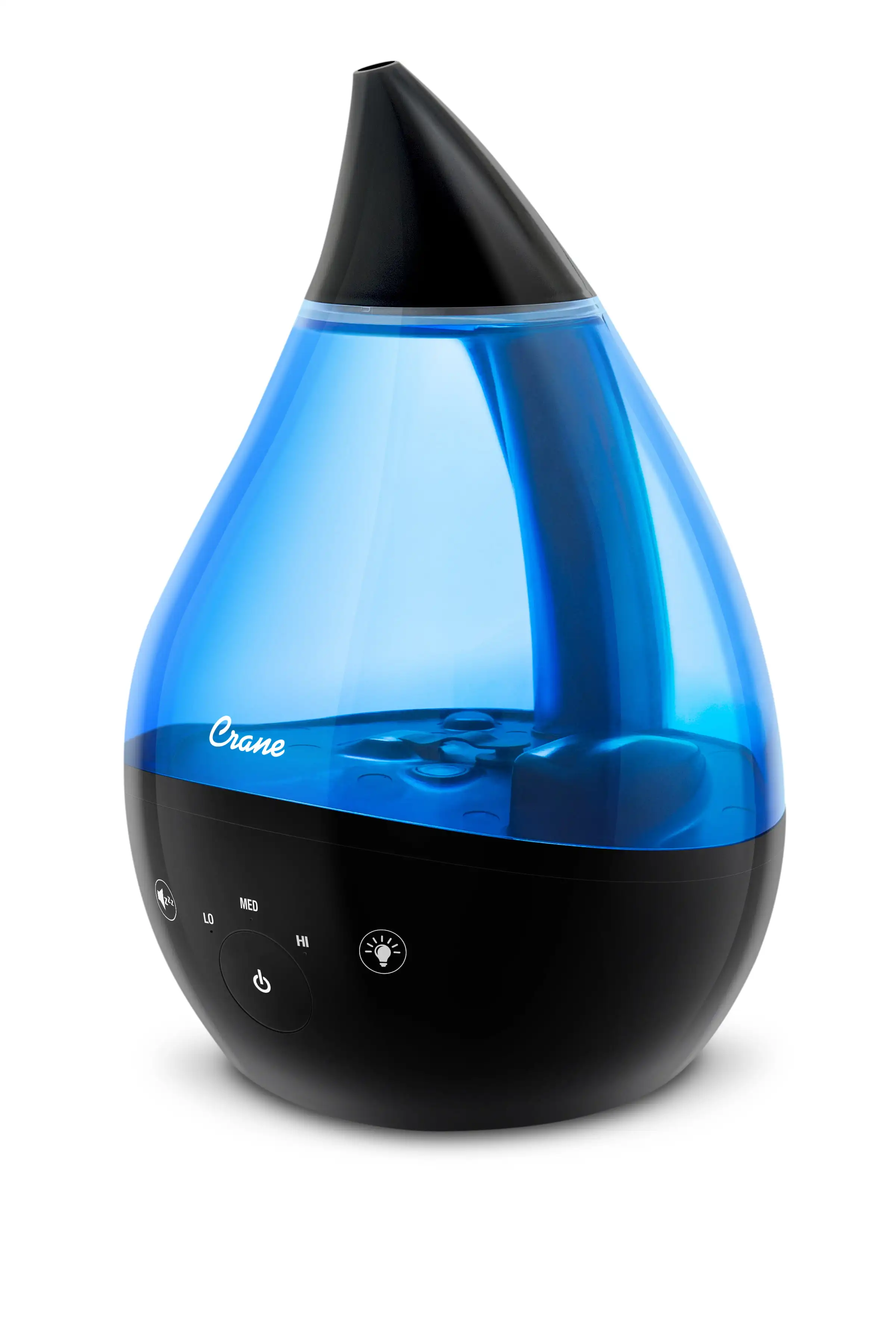 

HUANQIUUSA Top Fill Drop 1 Gallon Ultrasonic Cool Mist Humidifier with 24 Hour Run Time Black & Blue