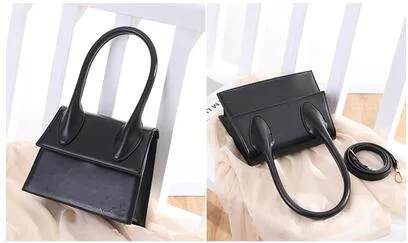 Fashion Black Leather Top Handle Tote Handbag Design Moyen' Bag Crossbody Shoulder Bags Cheap Tote Purse