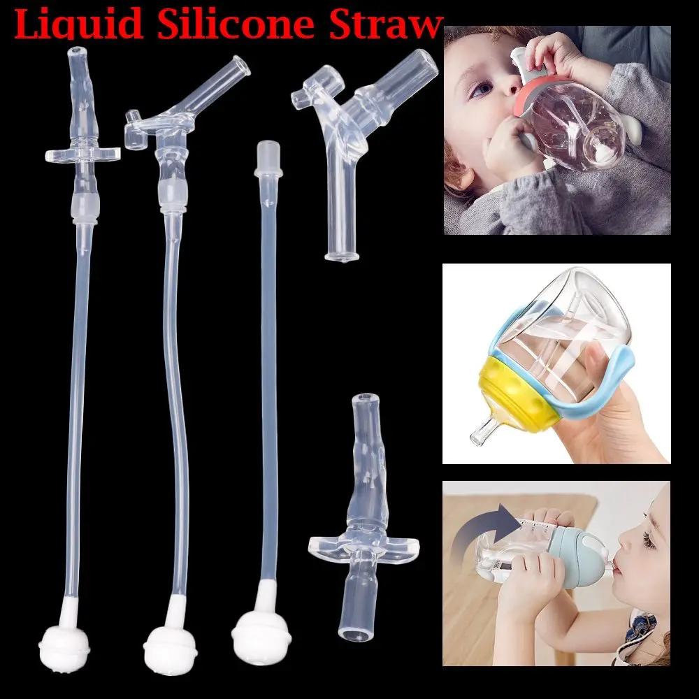 10pcs Baby Feeding Accessories Children Water CUP Straw Liquid Silicone Sippy Drink Bottle Accessories