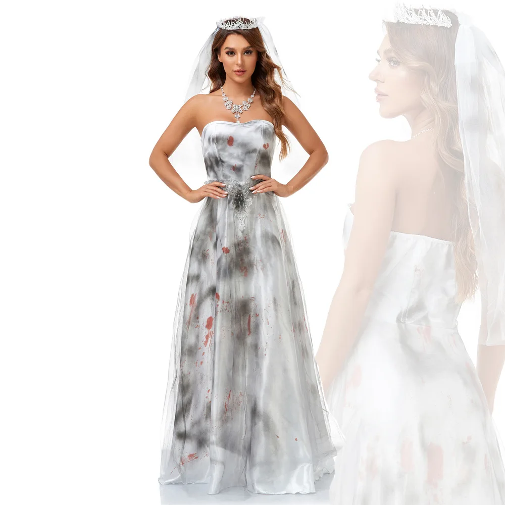 

Halloween Blood Ghost Bride Costume Zombie Vampire Cosplay Costume