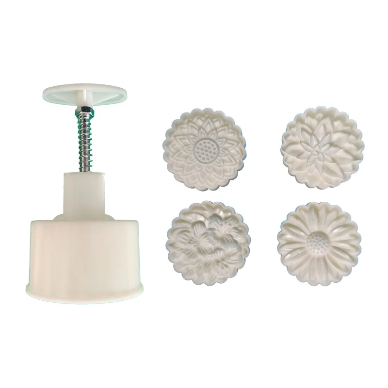 

Flower Shaped Mooncake Mold 150g DIY Hand Pressure Fondant Moon Cake Mould Plastic Press Cookie Cutter Baking Tool
