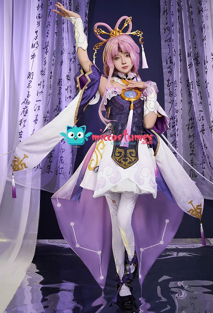 

Miccostumes Women's Fu Xuan Cosplay Costume Dress Set with Pantyhose and Other Accessories