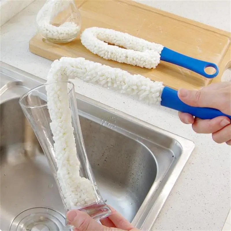 

Multi-function Long Cleaning Brush Foam Bottle Decanter Wine Glass Bar Kitchen Cleaner Flexible, soft, Long Cleaning cup brush