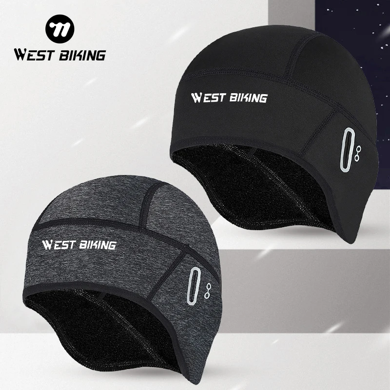WEST BIKING зимние теплые велосипедные шапки ветрозащитная флисовая шапка с