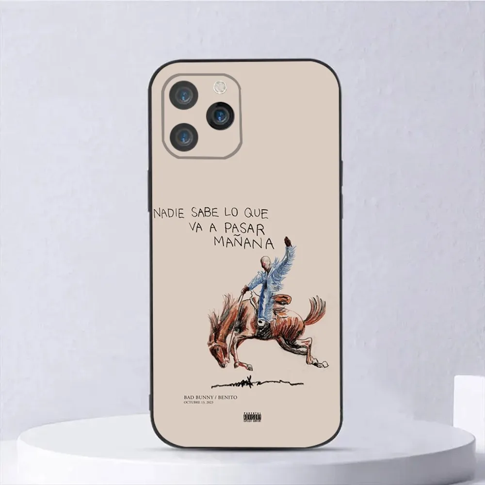 Плохой Банни чехол для телефона iPhone 16 15 14 13 12 11 Plus Pro Max XS X XR SE Mini 8 7 мягкий