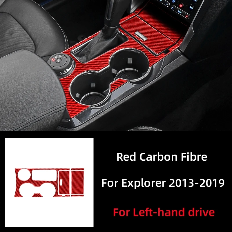 

Углеродное волокно для Ford Explorer 2013-2019 автомобильные аксессуары интерьер автомобиля чашка для воды декоративная панель Крышка отделка наклейка