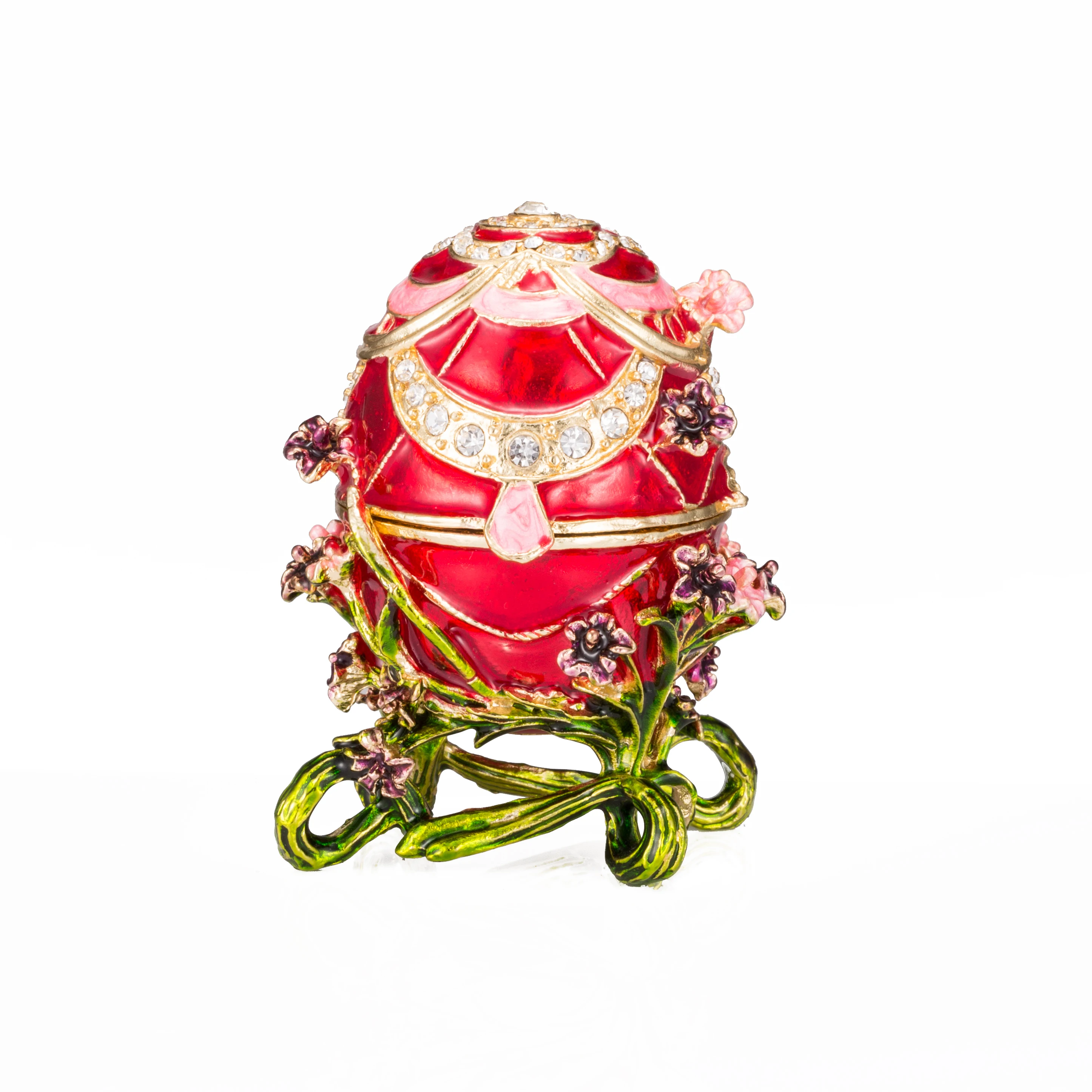 Фото QIFU Новинка, красное яйцо Faberge, коробочка для украшения дома, подарки №2