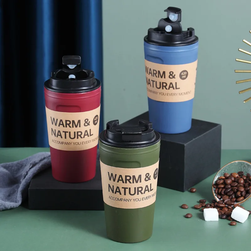 

420ml New Coffee Mug Creative Student Casual Water Cup Portable Office Girl Plastic Milk Tea Coffee Cup Drinkware Cups And Mugs
