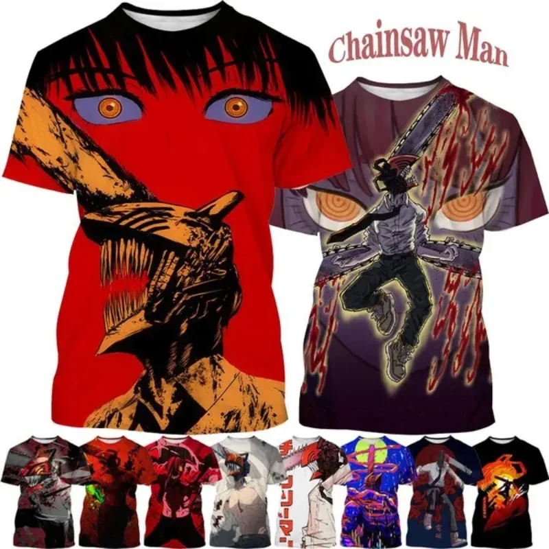 

Fashion Men Clothing New Popular Japanese Comics Chainsaw Man 3D Print T-shirt Unisex Oversized T Shirt Harajuku Short Sleeve