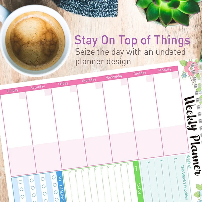2PCS Weekly Planner Notepad And Today Notebook 52 Sheets Undated To Do List For School Office