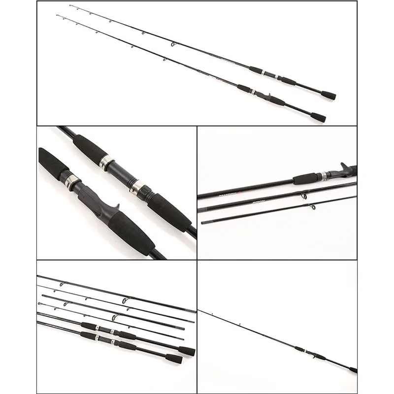 LidaFish brand three-section road rod 1.8m/2.1m straight handle gun handle M various options black fishing rod enlarge