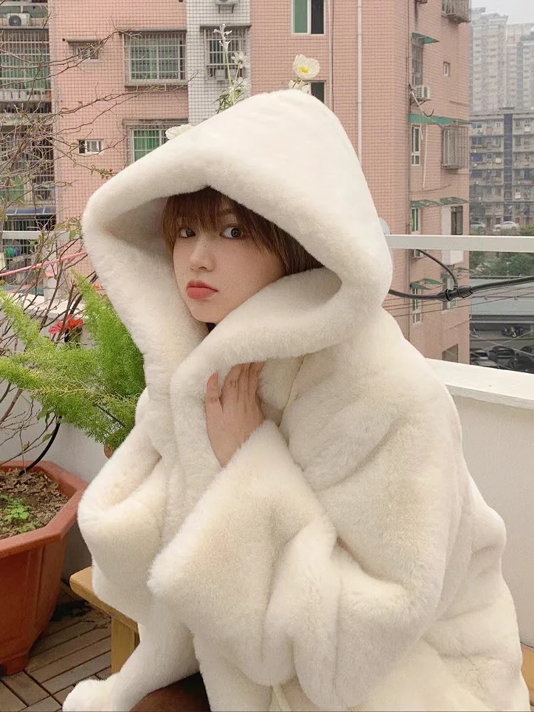 Новинка 2024 верхняя одежда из меха кролика рекс молодежная шерсть ягненка женская