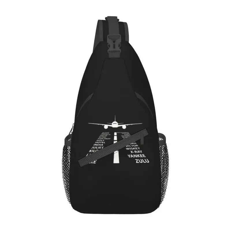 

Casual Phonetic Alphabet Pilot Airplane Crossbody Sling Backpack Aviation Plane Fighter Shoulder Chest Bags for Travel Cycling