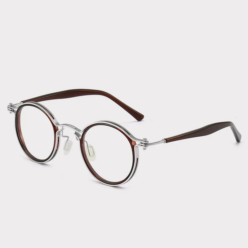 

Rockjoy Myopia Glasses Men Women Small Round Eyeglasses Frame Male Bronze Spectacles Anti Blue Light 0 -150 200 250 300 350