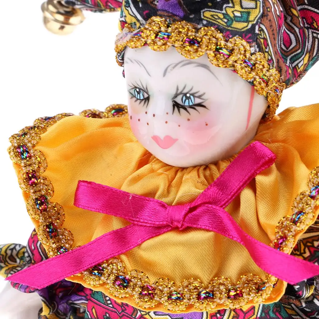 7 Patterns 16cm Sweet Porcelain Triangel Doll Harlequin Doll Figures Delicate Artware Fit for Valentine Gift Birthday Gift Toy