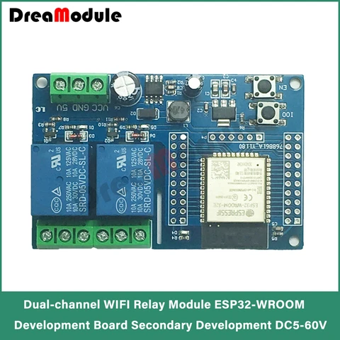 ESP32 Relay Board Single/kahe kanaliga WiFi releemoodul Esp32-Wroom Development Board DC5-60V AC90-250V Arduino toiteallikas