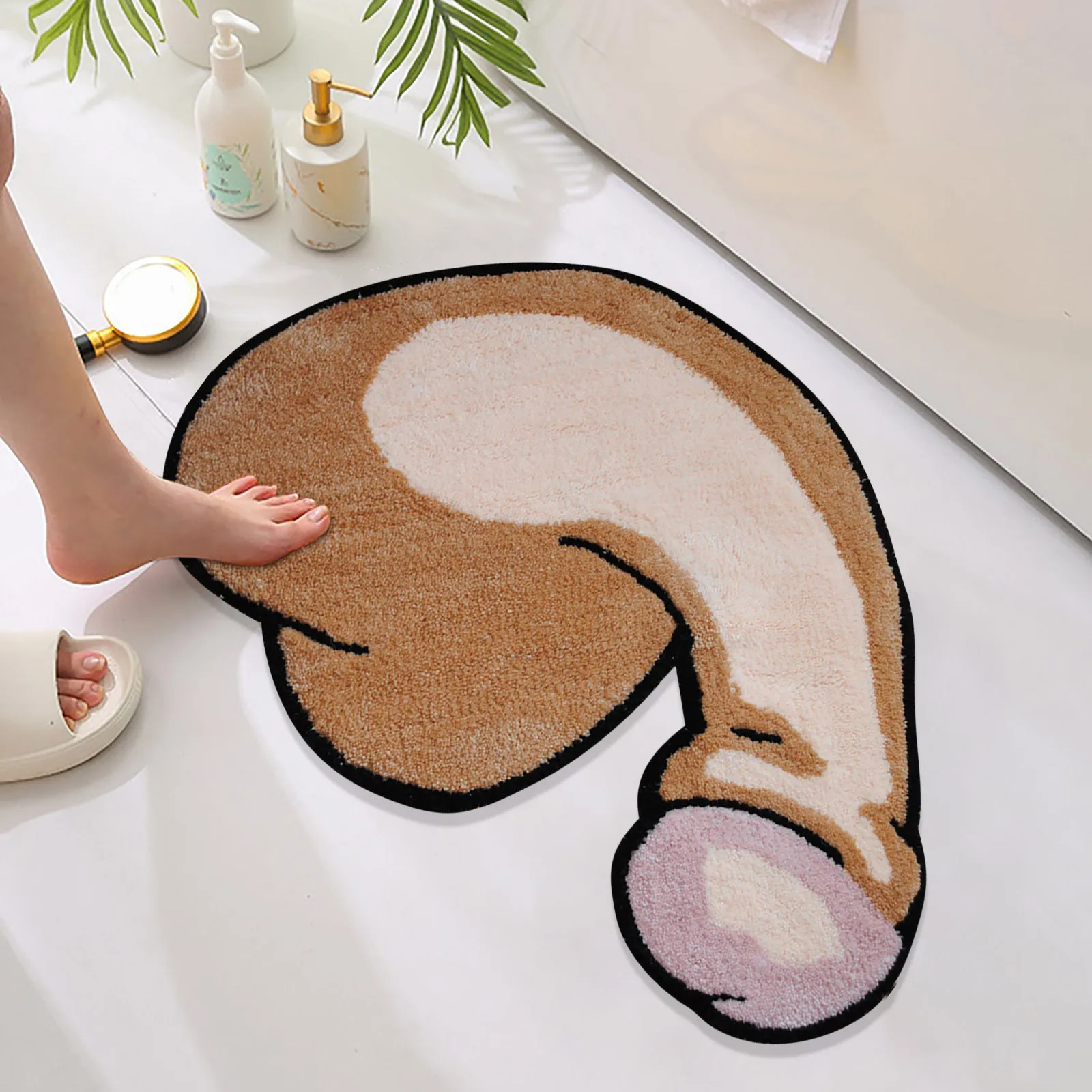 

Cartoon dick shaped Floor Mat For Entrance Door Mat Bedroom Door Carpet For Bathroom Cartoon Water Absorption Non Slip Foot Mat