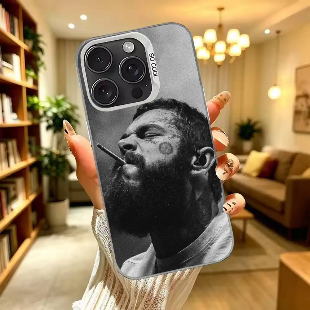 Фото Крутой чехол с изображением рэпера P-Post Malone, серебристый, для iPhone 17, 16, 15, 14, 13, 12, 11 Plus, Pro Max, XS №4