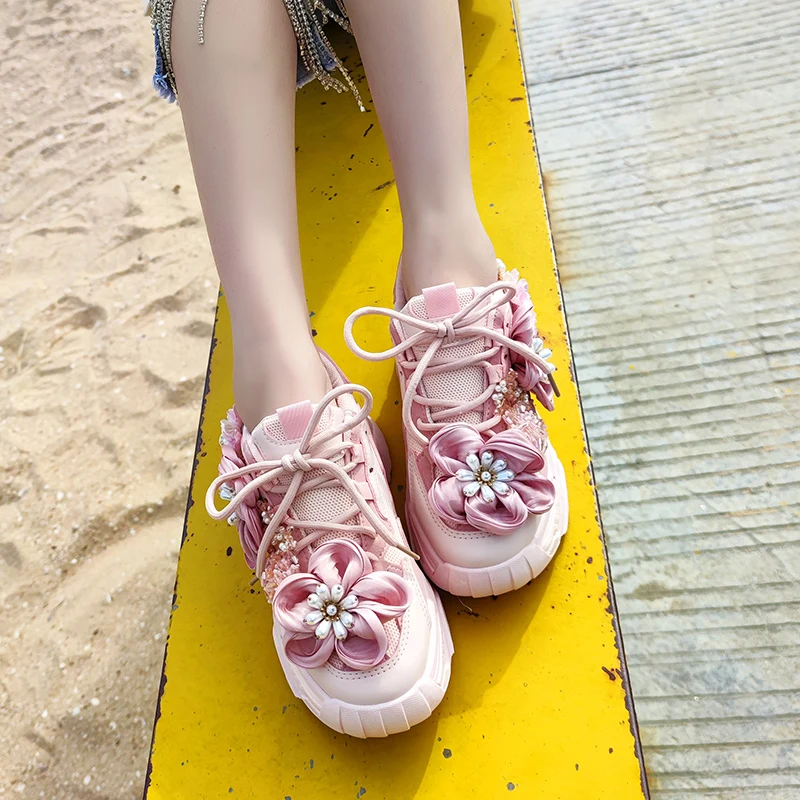 

Sports casual shoes female new rhinoceros pink shoes platform shoes