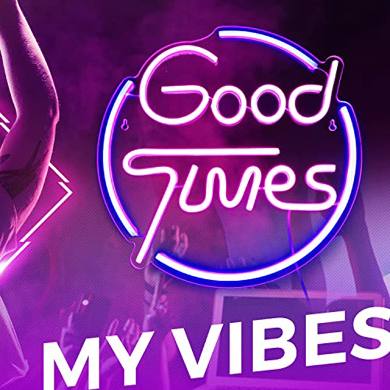 

Светодиодсветодиодный неоновые вывески Good Times, 35 х5 см, синие, розовые неоновые вывески с регулируемой яркостью USB для игровой комнаты, спальни вечерние НКИ, рождественского декора