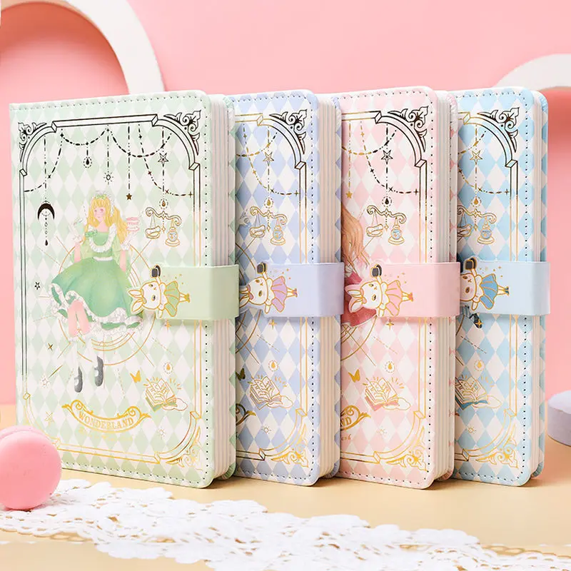 

128 Pages Cute Magnetic Buckle Diary Journal Travel Diy Notebook School Kids Gift Item Colored Inside Pages