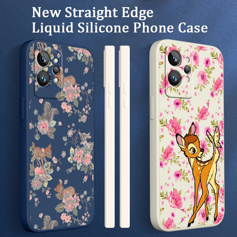 

Disney Bambi Cute Cartoon Phone Case For OPPO Realme Q3S Q5i 50A 50i C21Y C11 GT Neo3 Neo2 9 9i 8 8i 7 Pro Plus Liquid Rope