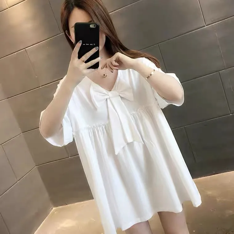 

Spring 2022 Maternity short sleeve shirt large size maternity dress2022