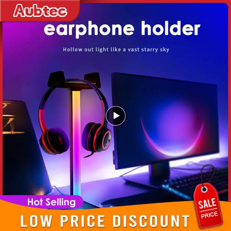 

1~5PCS Headset Stand Dreamcolor Lights with Type-c USB Ports Headphone Holder for TV Desktop Gamers Gaming PC Accessories Desk