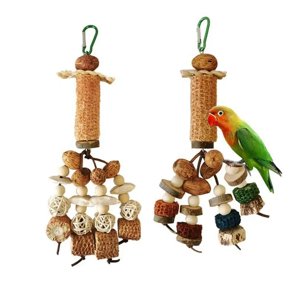

[ NEW ARRIVALS ] Parrot Hanging Chewing Toys Corn Cob Rattan Ball Molar Treats Toy Bird Cage Accessories For Relieve Boredom