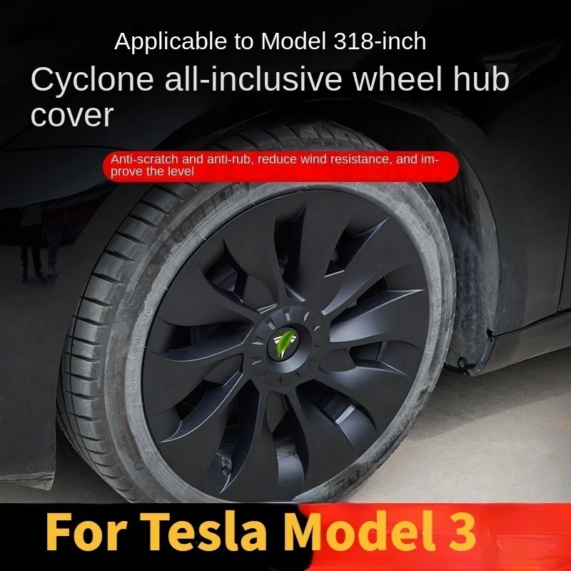 

2021-2022 tesla model3 whirlwind hubcap protection anti-scratch 18 "all-inclusive modification accessories hubcap