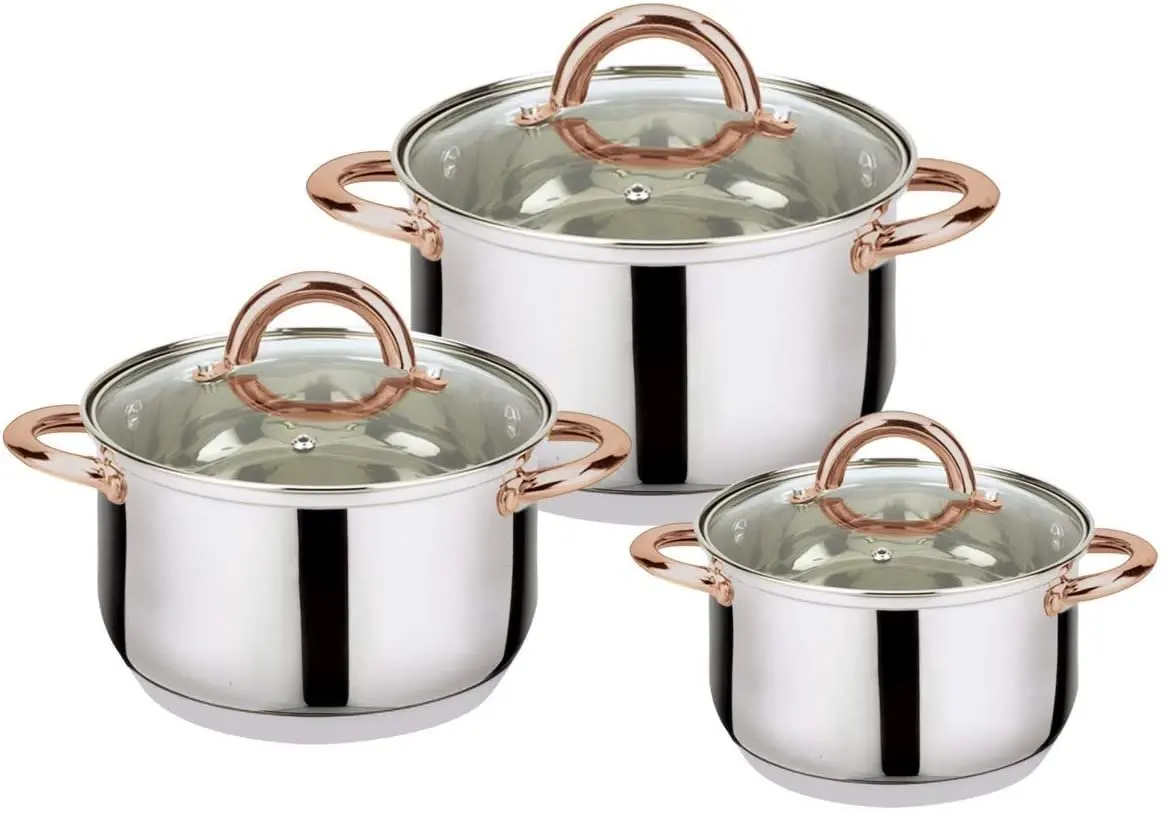

6-Piece Stainless Steel Casserole Set Pots and Lids