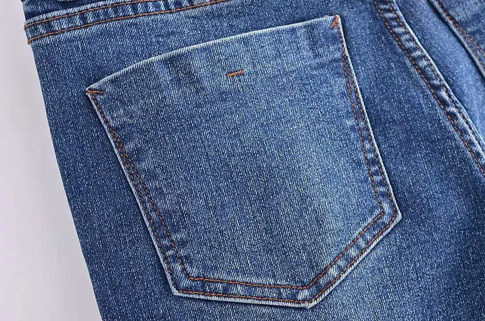 Withered England Style Burrs Skinny Jeans Women High Street