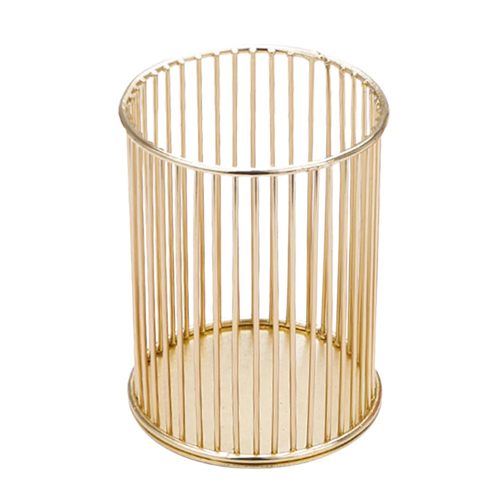 

Round Pen Holders Metal Cylinder Holder Stationery Bucket Desk Office Supplies Decorative Pen Iron Organizer Pot Organizers