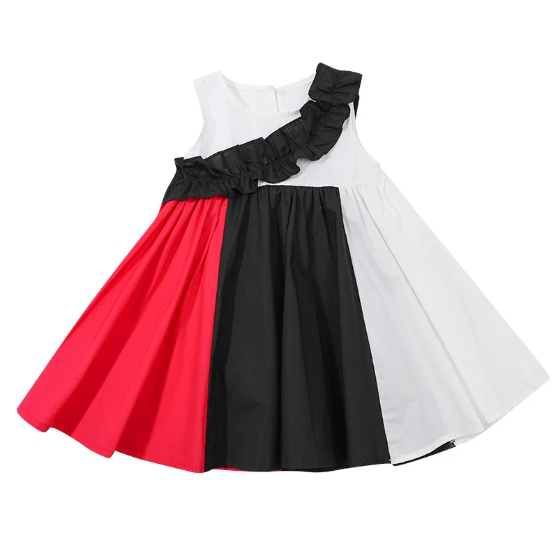 

Одежда для девочек, новинка 2023, летние платья принцессы для малышей, детское платье без рукавов, детское платье, детская одежда