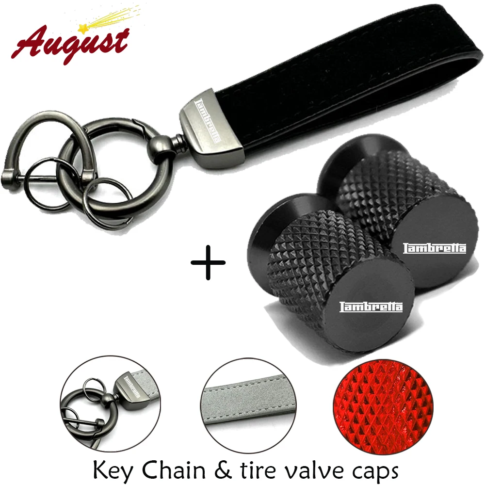 

2023 New For Lambretta G350 Special X300 V200 V-Special Barona V50 V125 200 Motorcycle keychain Key Chain Ring & tire valve caps