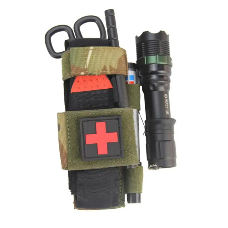 

EDC Case Nylon Flashlight Holster Bag Tactics Tourniquet Storage Bag Military Medical Scissor Molle Pouch For Outdoor Survival