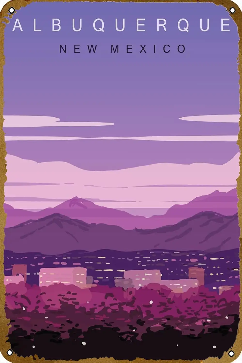 Плакат Albuquerque винтажная металлическая жестяная вывеска в стиле ретро настенная