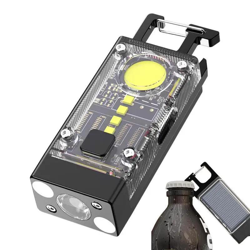 

Keychain Flashlights Magnetic Clip-on Flashlight Waterproof USB Rechargeable Portable Handheld Flashlights Powered By Built-in