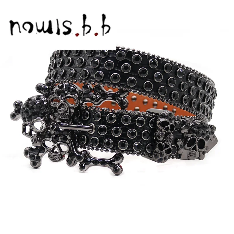 Sabuk Tengkorak Baru Barat Mewah Bertatannen Berlian Imitasi Хип-Хоп Панк Jins Tren γ Unik Penuriya Langsung Dari Pabrik