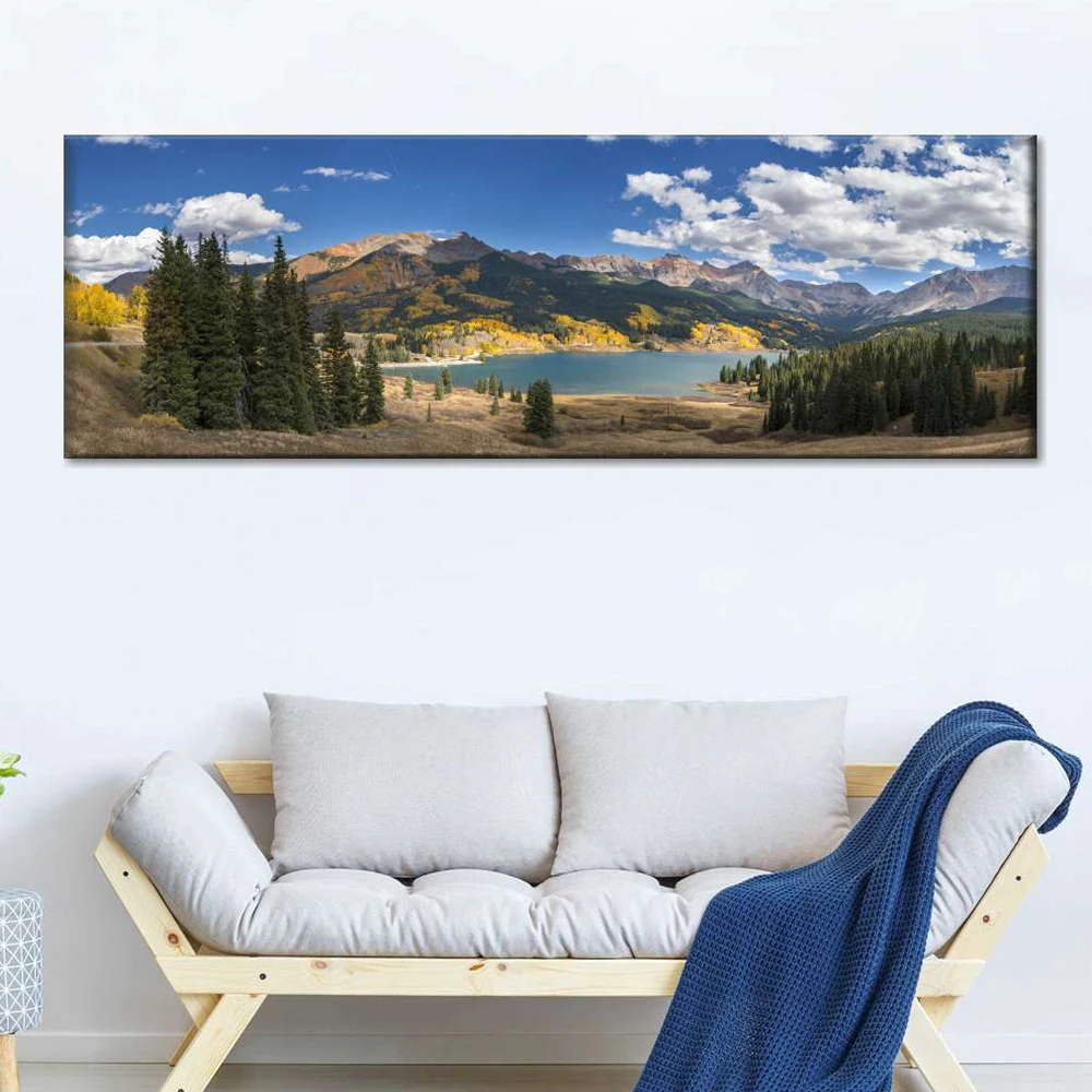 Пейзаж Монтана панорама гора озеро накидка холст картина природный пейзаж