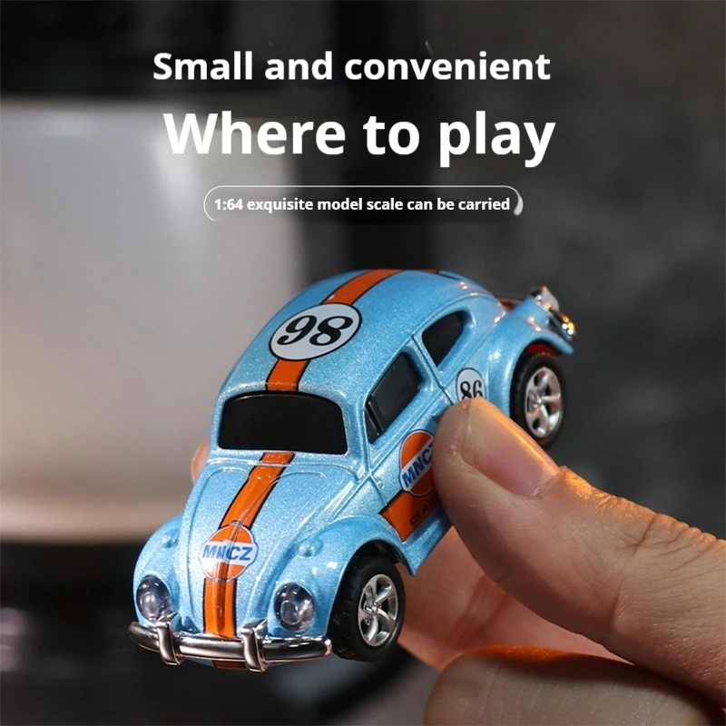 1:64 Volkswagen Beetle Alloy 4WD RC Мини Дистанционное Управление Автомобиль Настольный Ультра