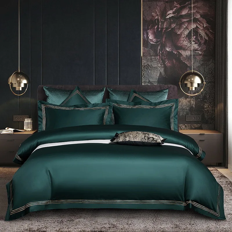 

Luxury Solid 100% Cotton Duvet Cover For Adult Bed Sheets Full King Queen Size Bed Linen Quality Bedding Set With Pillowcase